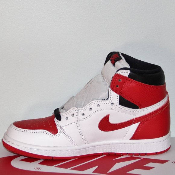 Nike Air Jordan 1 Retro High OG Heritage Mens 4.5 Womens 6 Red White Black - Picture 3 of 7